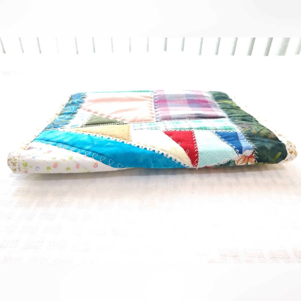 Adorable Vintage Patchwork Clutch Bag Pouch Homemade Handmade Colorful - Picture 11 of 14